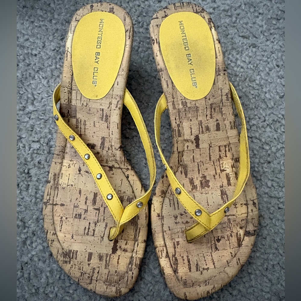 Yellow heeled wedges. Size 6.5.